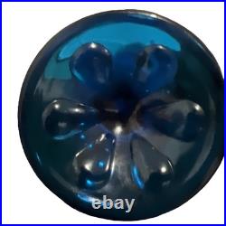 RARE HTF 24 Viking Epic Line Six Pedal Bluenique Swung Vase MCM Art Glass