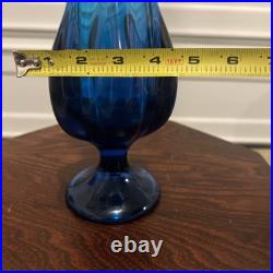 RARE HTF 24 Viking Epic Line Six Pedal Bluenique Swung Vase MCM Art Glass