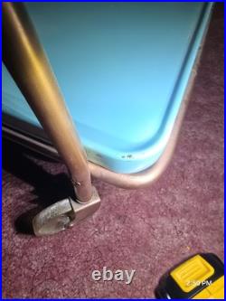 RARE HTF Turquoise Atomic COSCO Mid Century Modern 3 Tier Metal Serving Cart