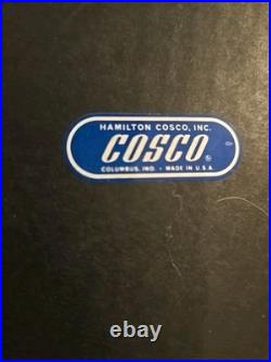 RARE HTF Turquoise Atomic COSCO Mid Century Modern 3 Tier Metal Serving Cart