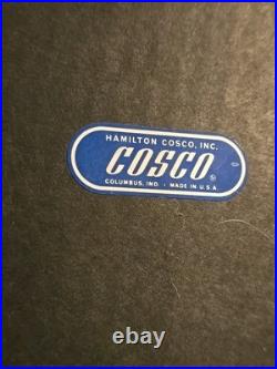 RARE HTF Turquoise Atomic COSCO Mid Century Modern 3 Tier Metal Serving Cart