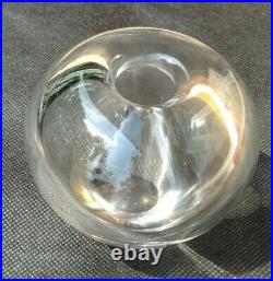 RARE Holmegaard COLORLESS crystal art glass vase signed PL 1957 made in Denmark