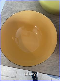 RARE! KAJ Franck Lauffer Enamel Bowl Set 3 Wonderful Condition Great MCM Colors