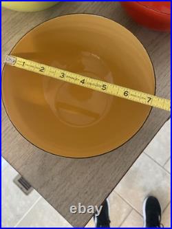 RARE! KAJ Franck Lauffer Enamel Bowl Set 3 Wonderful Condition Great MCM Colors