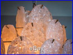 RARE KALMAR STYLE MELTING ICE GLAS BALLROOM CHANDELIER CEILING LAMP 70s 1970s