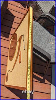 RARE LARGE Mid Century Wall Art Bike Bicycle Clock MCM Teak Tweed Wood Brass VTG