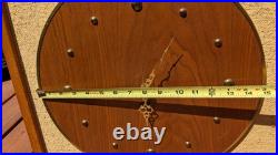 RARE LARGE Mid Century Wall Art Bike Bicycle Clock MCM Teak Tweed Wood Brass VTG