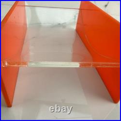RARE L&R Enterprises VTG MCM Orange Retro Acrylic Bathroom Accessory 1960s 70s