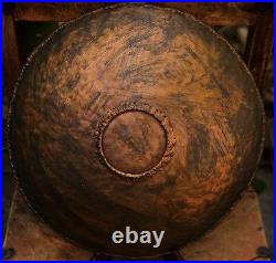 RARE Large MID CENTURY MODERN BRUTALIST Hammered Copper Enamel Fantoni Bowl