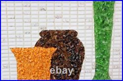 RARE Large Vintage Mid Century Modern Mosaic Tile Wall Clock Terrazzo Decor 31