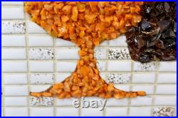 RARE Large Vintage Mid Century Modern Mosaic Tile Wall Clock Terrazzo Decor 31