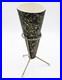 RARE_MCM_Atomic_Cone_Vase_Solid_Brass_Tripod_Stand_Black_Gold_Splatter_01_cb