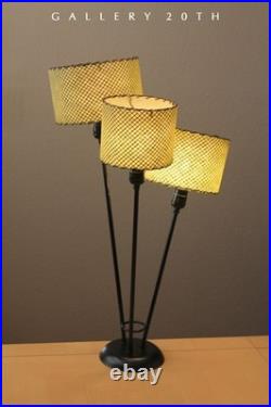 RARE! MCM FIBERGLASS 1950s MID CENTURY MODERN ATOMIC LAMP! 3 LIGHTS MAJESTIC ERA