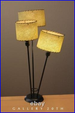 RARE! MCM FIBERGLASS 1950s MID CENTURY MODERN ATOMIC LAMP! 3 LIGHTS MAJESTIC ERA