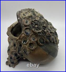 RARE MCM Frog HAL FROMHOLD Signed Studio Art Pottery Toad VTG Sculpture Figurine