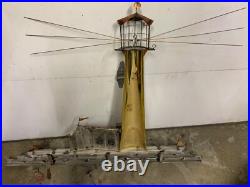 RARE MCM Lighthouse Nautical Mid Century Modern Wall Art Sculpture Brass Copper RARE MCM Lighthouse Nautical Mid Century Modern Wall Art Sculpture Brass Copper