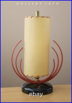 RARE MCM MAJESTIC FLAME ACCENT LAMP! FIBERGLASS SHADE 50s MID CENTURY LUXCRAFT