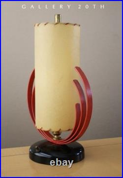 RARE MCM MAJESTIC FLAME ACCENT LAMP! FIBERGLASS SHADE 50s MID CENTURY LUXCRAFT