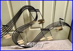 RARE MCM Mid Century Modern Curtis Jere 61 Iron Wall Sculpture Musical Notes RARE MCM Mid Century Modern Curtis Jere 61 Iron Wall Sculpture Musical Notes