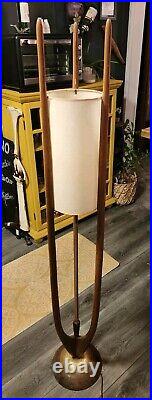 RARE MCM Modeline Wooden Floor Lamp Arthur Jacobs Design 61-3/4 No Outer Shade