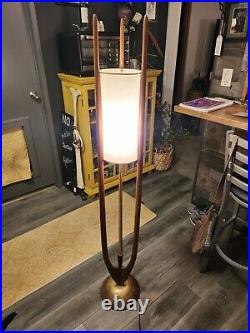 RARE MCM Modeline Wooden Floor Lamp Arthur Jacobs Design 61-3/4 No Outer Shade