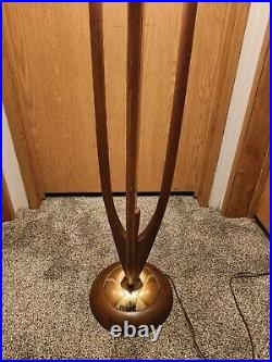 RARE MCM Modeline Wooden Floor Lamp Arthur Jacobs Design 61-3/4 No Outer Shade