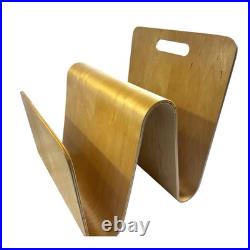 RARE MCM W Molded Plywood Magazine Rack in the Style of Alvar Aalto furniture