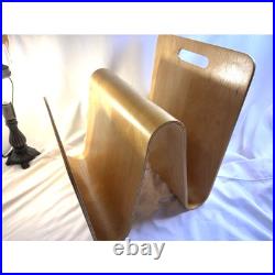 RARE MCM W Molded Plywood Magazine Rack in the Style of Alvar Aalto furniture