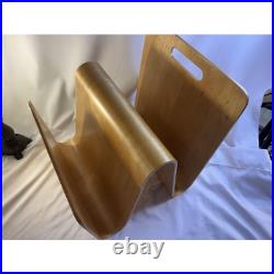 RARE MCM W Molded Plywood Magazine Rack in the Style of Alvar Aalto furniture
