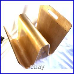 RARE MCM W Molded Plywood Magazine Rack in the Style of Alvar Aalto furniture