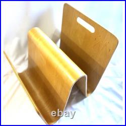 RARE MCM W Molded Plywood Magazine Rack in the Style of Alvar Aalto furniture