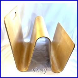 RARE MCM W Molded Plywood Magazine Rack in the Style of Alvar Aalto furniture