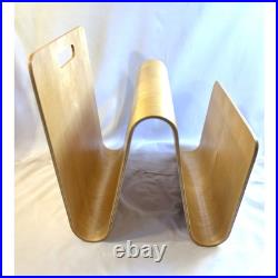 RARE MCM W Molded Plywood Magazine Rack in the Style of Alvar Aalto furniture
