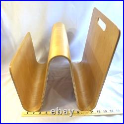 RARE MCM W Molded Plywood Magazine Rack in the Style of Alvar Aalto furniture