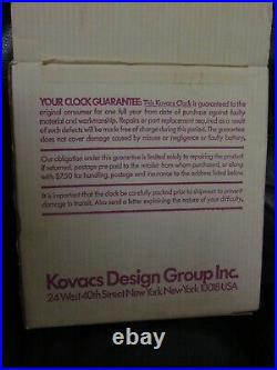 RARE MODERN GEORGE KOVACS Design Group WALL CLOCK BLACK GLASS