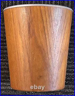 RARE Martin Åberg Teak Wastebasket Servex Mid Century Sweden Aluminum Insert