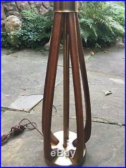 RARE Mid Century Danish Modern Adrian Pearsall Modeline Walnut Desk Table Lamp