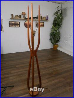RARE Mid Century Danish Modern Adrian Pearsall Modeline Walnut Floor Lamp