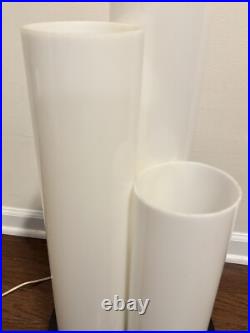 RARE Mid Century MCM Plexi Lucite Lg CYLINDER LAMP White MODERN Paul Mayen Style