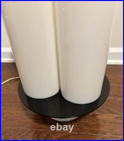 RARE Mid Century MCM Plexi Lucite Lg CYLINDER LAMP White MODERN Paul Mayen Style