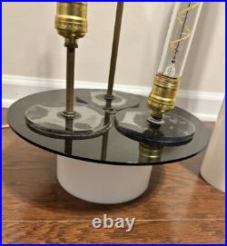 RARE Mid Century MCM Plexi Lucite Lg CYLINDER LAMP White MODERN Paul Mayen Style