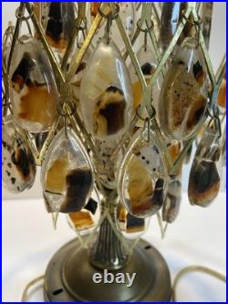 RARE Mid Century MCM Table Lamp Agates In Lucite Dangles 12.5 Tall HTF RARE Mid Century MCM Table Lamp Agates In Lucite Dangles 12.5 Tall HTF