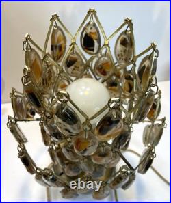 RARE Mid Century MCM Table Lamp Agates In Lucite Dangles 12.5 Tall HTF RARE Mid Century MCM Table Lamp Agates In Lucite Dangles 12.5 Tall HTF