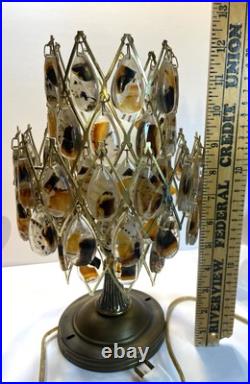RARE Mid Century MCM Table Lamp Agates In Lucite Dangles 12.5 Tall HTF RARE Mid Century MCM Table Lamp Agates In Lucite Dangles 12.5 Tall HTF