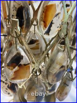 RARE Mid Century MCM Table Lamp Agates In Lucite Dangles 12.5 Tall HTF RARE Mid Century MCM Table Lamp Agates In Lucite Dangles 12.5 Tall HTF