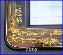 RARE Mid-Century MODERN Acid Etched BRASS MIRROR Mastercraft by BERNHARD ROHNE