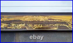 RARE Mid-Century MODERN Acid Etched BRASS MIRROR Mastercraft by BERNHARD ROHNE