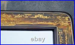 RARE Mid-Century MODERN Acid Etched BRASS MIRROR Mastercraft by BERNHARD ROHNE