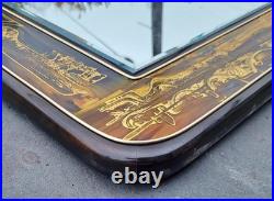 RARE Mid-Century MODERN Acid Etched BRASS MIRROR Mastercraft by BERNHARD ROHNE