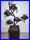RARE_Mid_Century_Metal_Owl_s_on_Tree_Wood_Base_Sculpture_MCM_Signed_01_qll